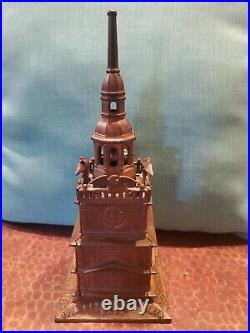 Very Rare 1876 Independence Hall Tower Bell Cast Iron Building Bank -estate Find