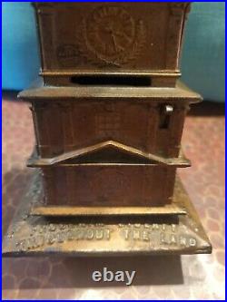 Very Rare 1876 Independence Hall Tower Bell Cast Iron Building Bank -estate Find