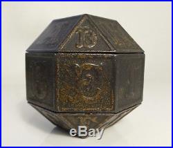 Very Rare Antique 1880's Cast Iron Alphabet ABC Still Toy Bank E Rating