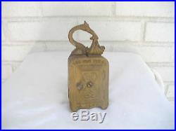 Very Rare Antique Cast Iron Bank Stork Holds Baby over Safe CHCO HDW FDY
