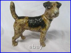 Very Rare Hubley Right Facing Welsh Terrier Dog Cast Iron Doorstop / Coin Bank