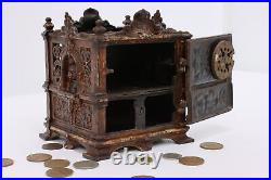 Victorian Antique Cast Iron Coin Bank, Combination, Fidelity #46063