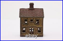 Victorian Antique Painted Cast Iron House Coin Bank #50539 Victorian Antique Painted Cast Iron House Coin Bank #50539