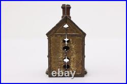 Victorian Antique Painted Cast Iron House Coin Bank #50539 Victorian Antique Painted Cast Iron House Coin Bank #50539