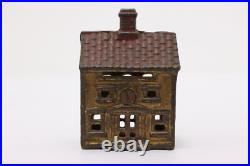 Victorian Antique Painted Cast Iron House Coin Bank #50539 Victorian Antique Painted Cast Iron House Coin Bank #50539