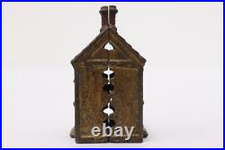 Victorian Antique Painted Cast Iron House Coin Bank #50539 Victorian Antique Painted Cast Iron House Coin Bank #50539