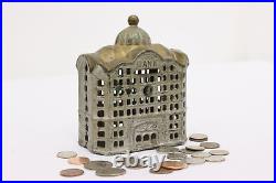 Victorian Antique Painted Iron Bank Coin Bank #50532 Victorian Antique Painted Iron Bank Coin Bank #50532