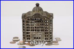 Victorian Antique Painted Iron Bank Coin Bank #50534 Victorian Antique Painted Iron Bank Coin Bank #50534