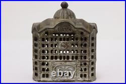 Victorian Antique Painted Iron Bank Coin Bank #50534 Victorian Antique Painted Iron Bank Coin Bank #50534