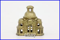 Victorian Painted Cast Iron Antique Palace Coin Bank #43170