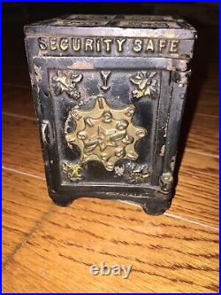 Vintage 1900 Cast Iron Security Safe Deposits Double Dial Bank
