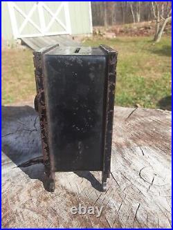 Vintage 1900's Original Cast Iron Junior Safe Deposit Bank Front dial