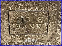 Vintage 1905 Stevens KODAK Box Camera Cast IRON Coin Safe Slot Saving Sill Bank