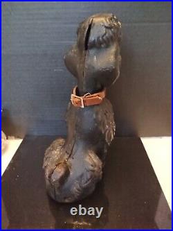 Vintage 1950 CAST IRON POODLE Dog COIN BANK Doorstop. 11Inches. Beautiful