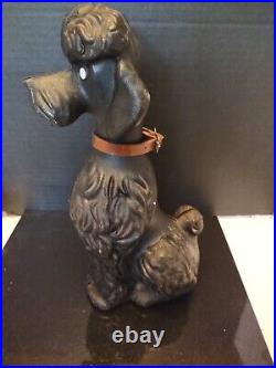 Vintage 1950 CAST IRON POODLE Dog COIN BANK Doorstop. 11Inches. Beautiful