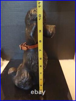 Vintage 1950 CAST IRON POODLE Dog COIN BANK Doorstop. 11Inches. Beautiful