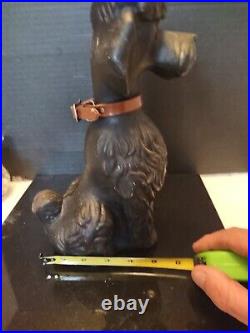 Vintage 1950 CAST IRON POODLE Dog COIN BANK Doorstop. 11Inches. Beautiful