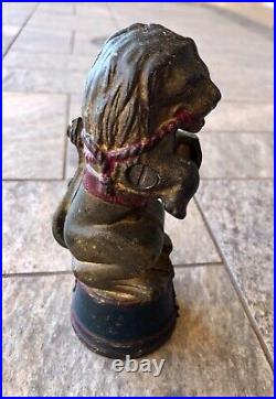 Vintage A. C. Williams Cast Iron Circus Lion Standing on Tub Still Coin Bank 1920