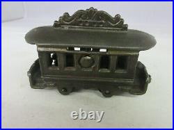 Vintage Advertising Cast Iron Rare Railroad Car Bank Exc Cond Rare 600