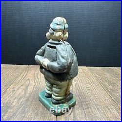 Vintage Antique CAST IRON STILL PIGGY BANK WIMPY? (Pig Man Bank)