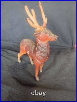 Vintage Antique Cast Iron Deer Buck Stag Elk Antlers Penny Bank Original Paint Vintage Antique Cast Iron Deer Buck Stag Elk Antlers Penny Bank Original Paint