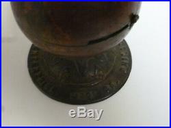Vintage Antique Cast Iron Globe Bank by Enterprise Mfg. Co