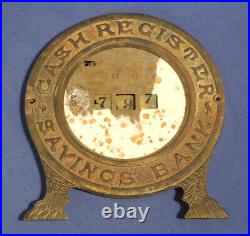Vintage Antique Cast Iron Registering Still Bank Cash Register Savings Bank Rare