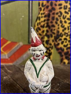 Vintage C. 1908 A. C. Williams Cast Iron Clown Bank Sign Circus Carnival Sideshow