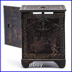 Vintage Cast Iron Antique Kyser & Rex The Roller Safe Coin Bank With Key