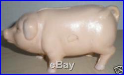 Vintage Cast Iron Bank Pink Standing Pig