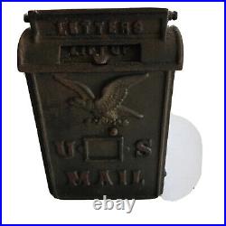 Vintage Cast Iron Bank US MAIL Box Antique Bank No Key