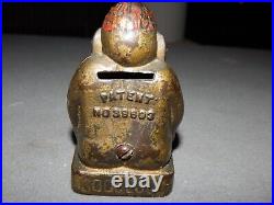 Vintage Cast Iron Billiken Buddha Good Luck Bank 1900's Estate Find