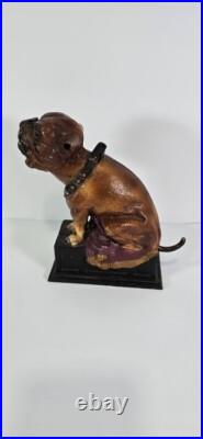 Vintage Cast Iron Book of Knowledge BULL DOG Mechanical Bank E 20th Century XLNT Vintage Cast Iron Book of Knowledge BULL DOG Mechanical Bank E 20th Century XLNT
