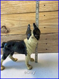 Vintage Cast Iron Boston Terrier Coin Bank/door Stop