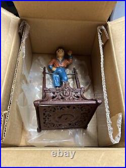 Vintage Cast Iron Boy On Trapeze Book Of Knowledge Mechanical Bank