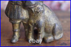 Vintage Cast Iron Buster Brown and Tige the Dog Still Bank