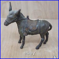 Vintage Cast Iron Donkey Burro Mule Still Penny Bank