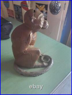 Vintage Cast Iron Hubley Monkey Bank