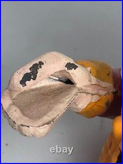 Vintage Cast Iron Jester Clown Humpty Dumpty Mechanical Bank Read