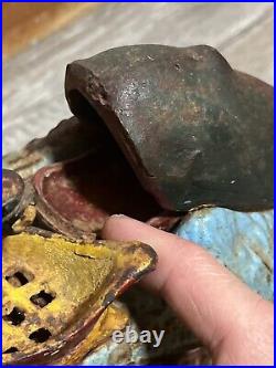Vintage Cast Iron Jonah & the Whale Mechanical Coin Bank Works