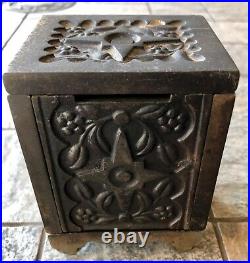 Vintage Cast Iron Key Lock Safe Bank No. 50 J & E Stevens Co. August 1897