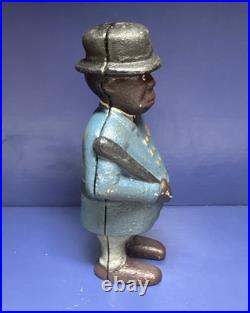 Vintage Cast Iron Key Stone Cop Collectors Bank