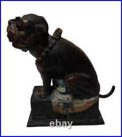 Vintage Cast Iron Mechanical Bank Bull Dog Collection of The Book of Knowledge Vintage Cast Iron Mechanical Bank Bull Dog Collection of The Book of Knowledge
