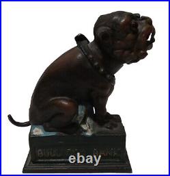 Vintage Cast Iron Mechanical Bank Bull Dog Collection of The Book of Knowledge Vintage Cast Iron Mechanical Bank Bull Dog Collection of The Book of Knowledge