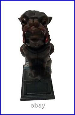 Vintage Cast Iron Mechanical Bank Bull Dog Collection of The Book of Knowledge Vintage Cast Iron Mechanical Bank Bull Dog Collection of The Book of Knowledge