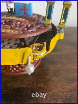 Vintage Cast Iron Mechanical Horse Race Functional Coin Bank 1871 Repair TESTED