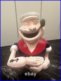 Vintage Cast Iron Mechanical Popeye Bank