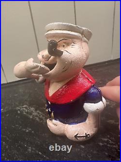 Vintage Cast Iron Mechanical Popeye Bank