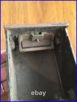 Vintage Cast Iron Metal Bank Security Safe Deposit Safe Antique Door Broken
