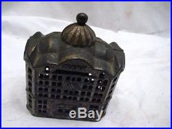 Vintage Cast Iron Office Building Dime Still Bank Toy Penny Coin Tower